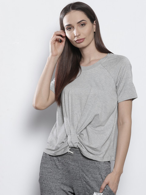 

DOROTHY PERKINS Women Grey Melange Solid Lounge Top 33200315