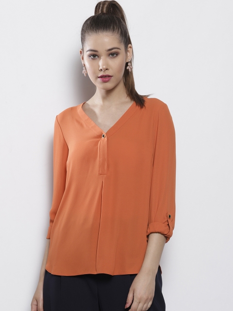 

DOROTHY PERKINS Women Rust Orange Solid Top