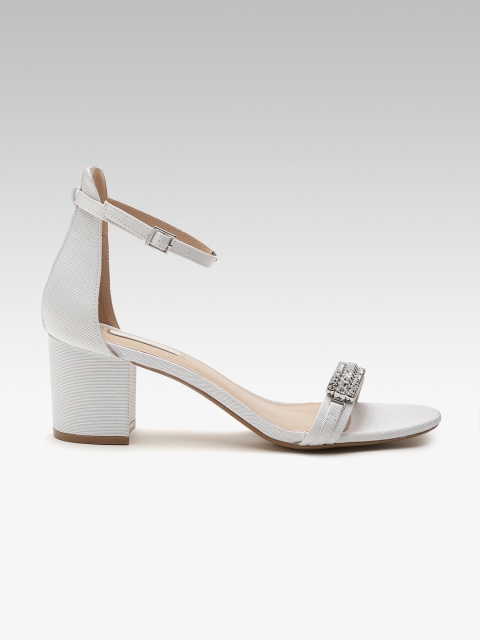 

DOROTHY PERKINS Women Off-White Embellished Block Heels