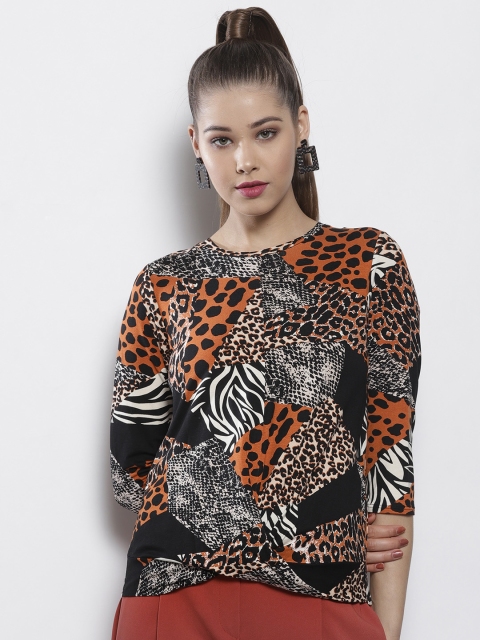 

DOROTHY PERKINS Women Petite Black Printed Top