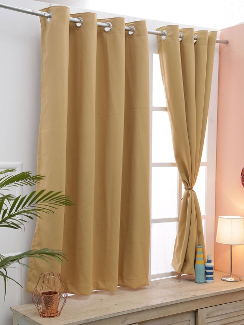 

American-Elm Beige Set of 2 Black Out Curtains