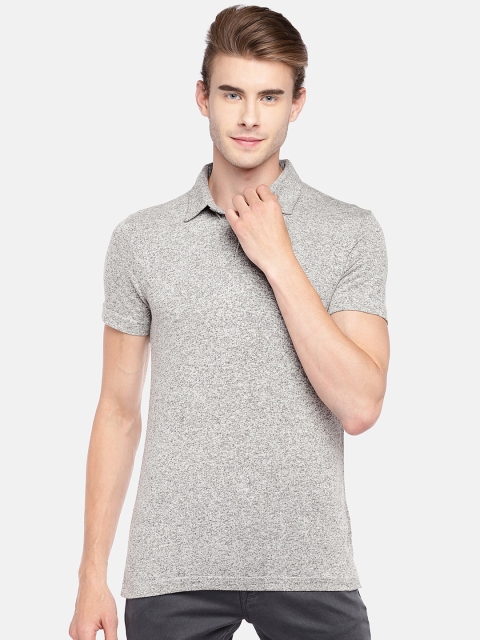 

Globus Men Grey Solid Polo Collar T-shirt