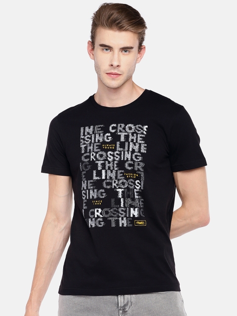 

Globus Men Black Printed Round Neck T-shirt