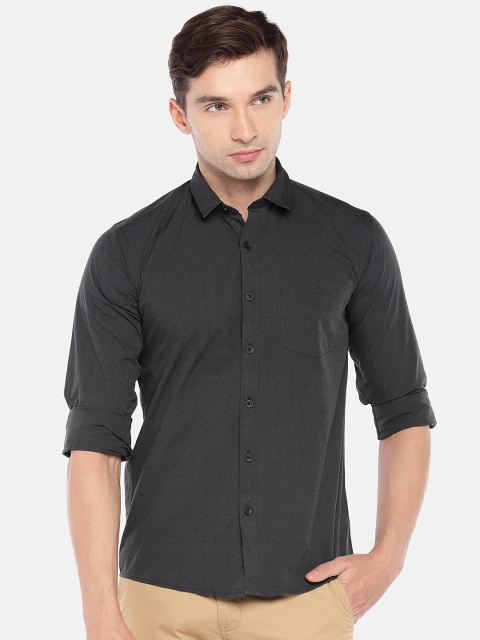 

Globus Men Black Regular Fit Self Design Casual Shirt