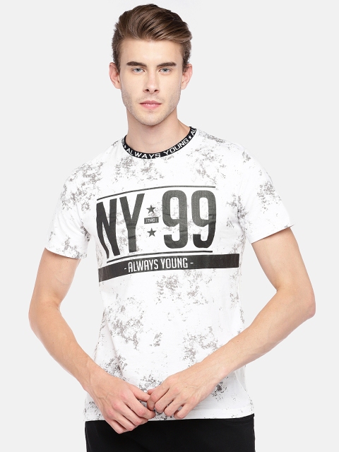 

Globus Men White Printed Round Neck T-shirt