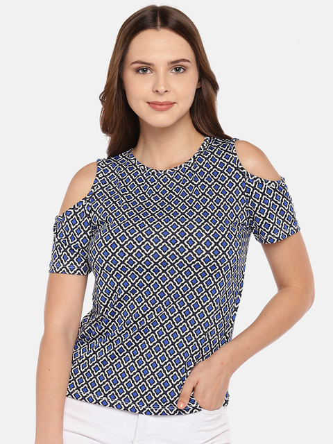 

Globus Women Black & Blue Printed Top