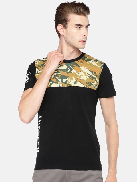 

Globus Men Black Printed Round Neck T-shirt