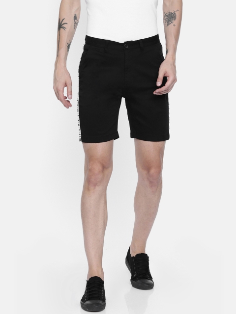 

Breakbounce Men Black Solid Slim Fit Regular Shorts