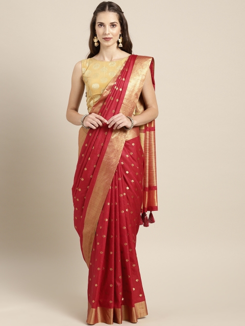 

Saree Swarg Red Art Silk Woven Design Banarasi Saree
