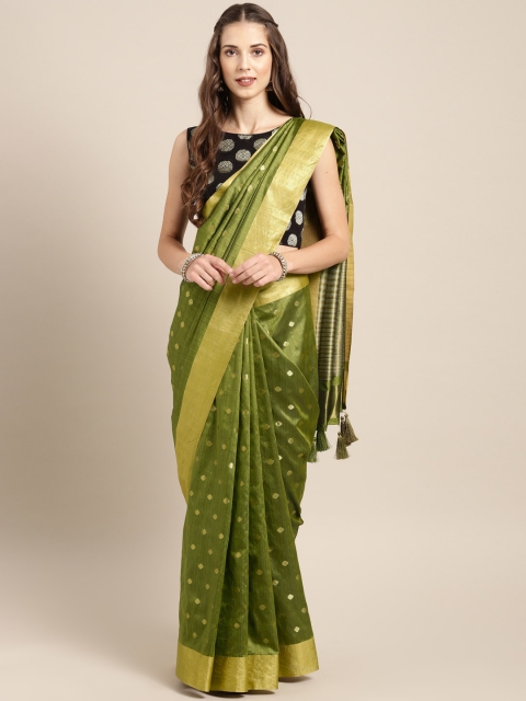 

Saree Swarg Green Art Silk Woven Design Banarasi Saree