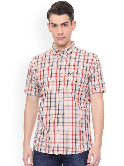 

Allen Solly Men Pink & Blue Slim Fit Checked Casual Shirt