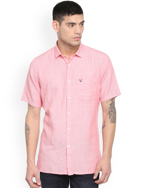 

Allen Solly Men Pink Slim Fit Solid Casual Shirt