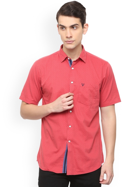 

Allen Solly Men Pink Slim Fit Printed Casual Shirt