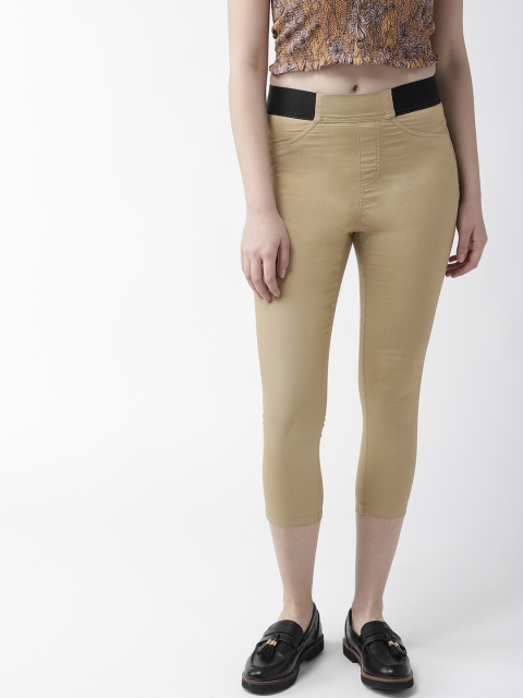 

Marks & Spencer Women Beige Solid 3/4th Jeggings