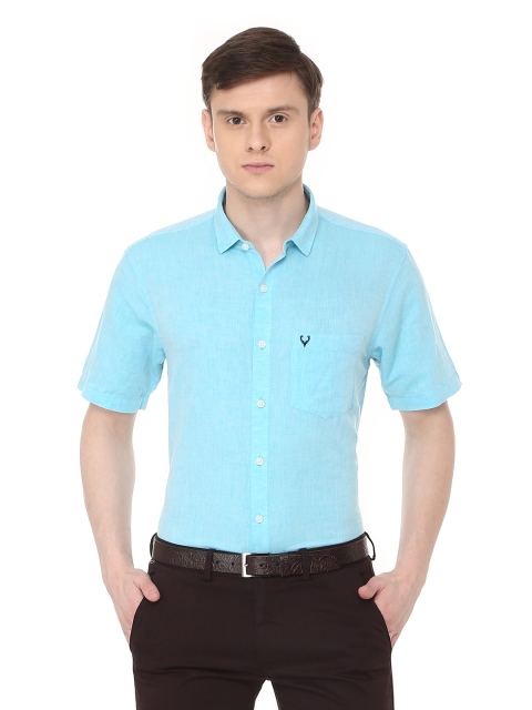 

Allen Solly Men Blue Regular Fit Solid Smart Casual Shirt