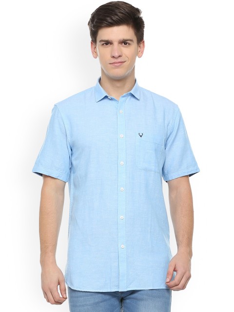 

Allen Solly Men Blue Slim Fit Self Design Semiformal Shirt