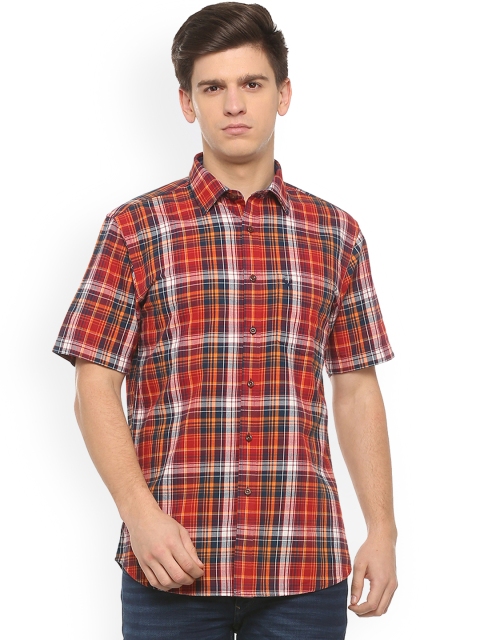 

Allen Solly Men Red & White Slim Fit Checked Casual Shirt