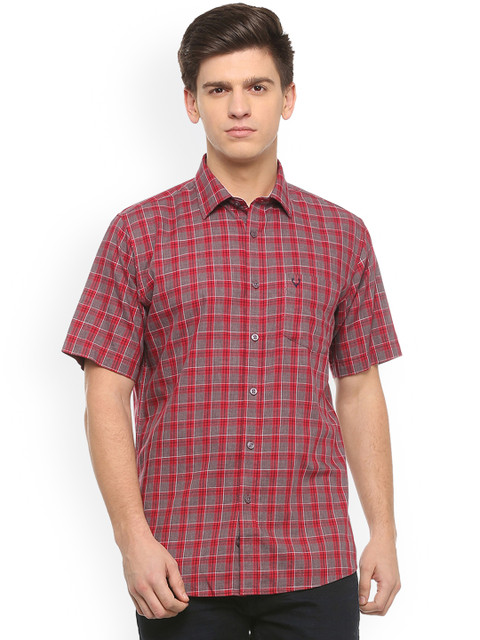 

Allen Solly Men Red & Grey Slim Fit Checked Casual Shirt