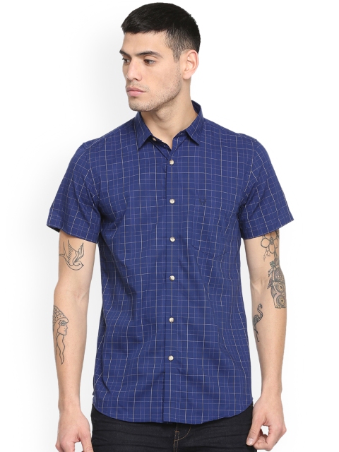 

Allen Solly Men Blue Slim Fit Checked Casual Shirt