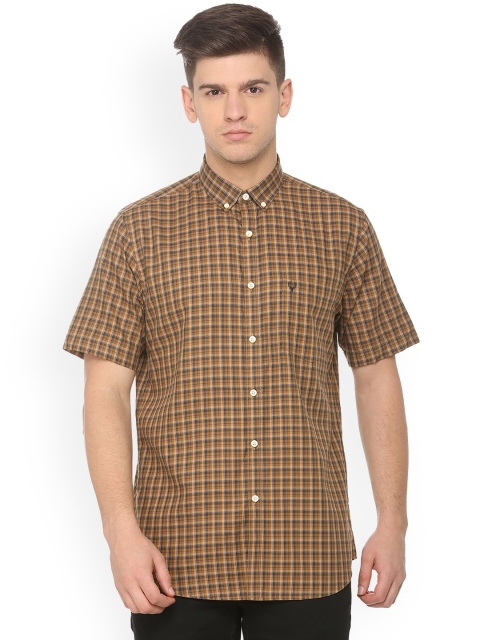 

Allen Solly Men Brown Slim Fit Checked Casual Shirt