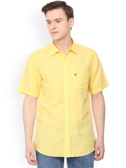 

Allen Solly Men Yellow Regular Fit Solid Casual Shirt