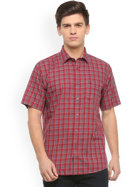 

Allen Solly Men Red & Grey Slim Fit Checked Casual Shirt