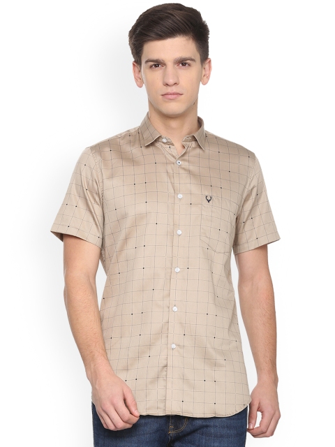 

Allen Solly Men Taupe Slim Fit Checked Casual Shirt