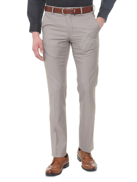 

Van Heusen Men Grey Slim Fit Self Design Formal Trousers