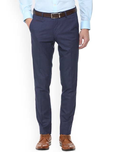

Van Heusen Men Blue Slim Fit Solid Formal Trousers