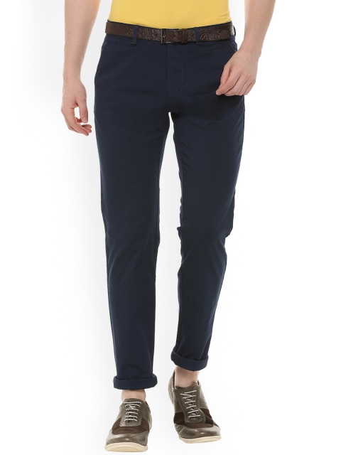 

Van Heusen Men Blue Slim Fit Solid Regular Trousers
