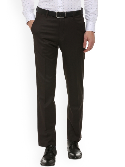 

Van Heusen Men Brown Slim Fit Solid Formal Trousers