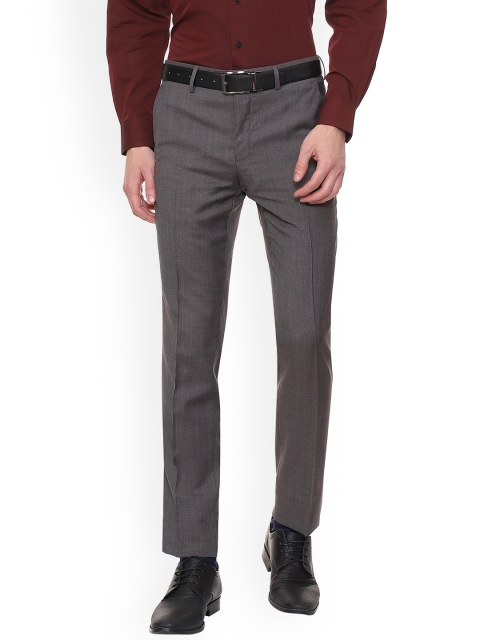 

Van Heusen Men Grey Slim Fit Solid Formal Trousers
