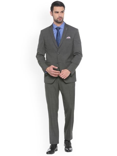 

Van Heusen Men Grey Self Design Single-Breasted Two Piece Suit