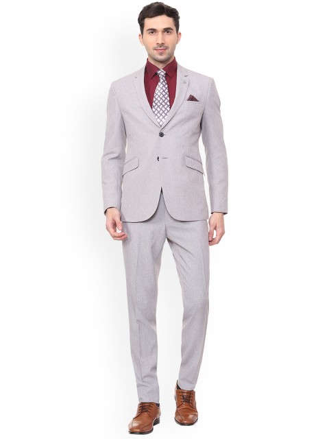 

Van Heusen Men Grey Self Design Single-Breasted Two Piece Suit