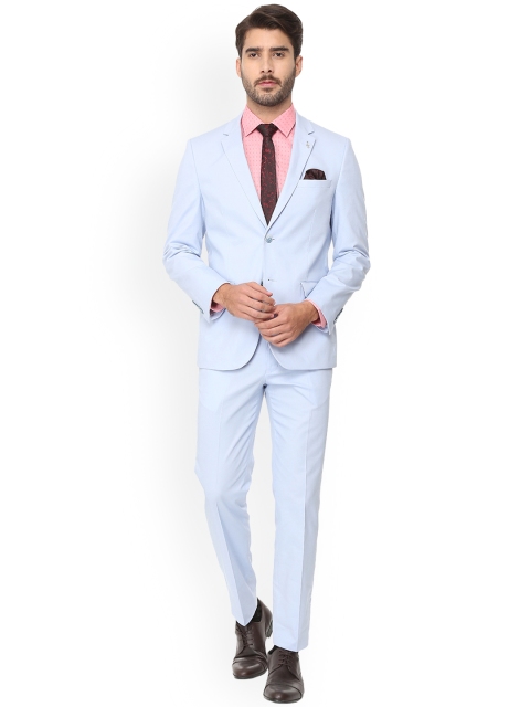 

Van Heusen Men Blue Solid Single-Breasted Two Piece Suit