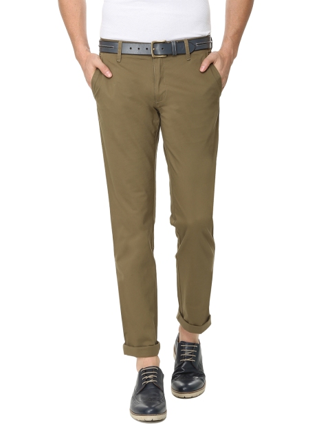 

Louis Philippe Men Khaki Slim Fit Solid Regular Trousers