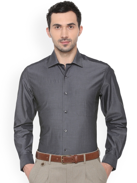 

Louis Philippe Men Grey Slim Fit Self Design Formal Shirt