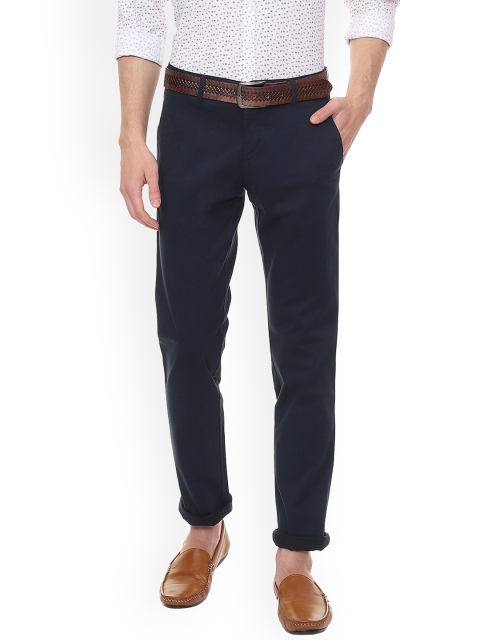 

Louis Philippe Men Blue Slim Fit Solid Regular Trousers