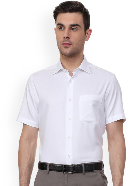 

Louis Philippe Men White Regular Fit Solid Formal Shirt
