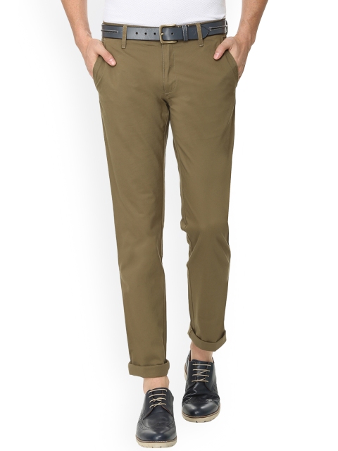 

Louis Philippe Men Khaki Slim Fit Solid Regular Trousers