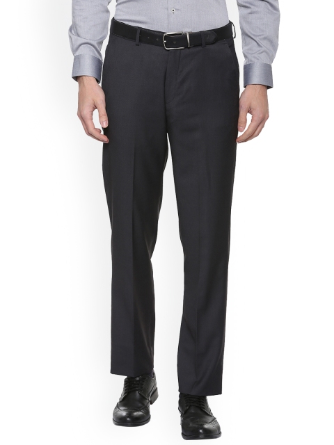 

Louis Philippe Men Blue Regular Fit Solid Formal Trousers