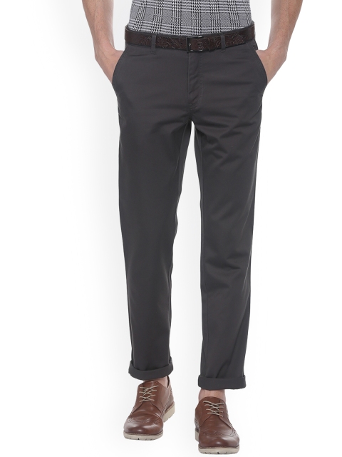 

Louis Philippe Men Black Slim Fit Solid Regular Trousers