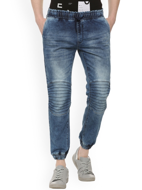 

People Men Blue Regular Fit Mid-Rise Clean Look Stretchable Jeans