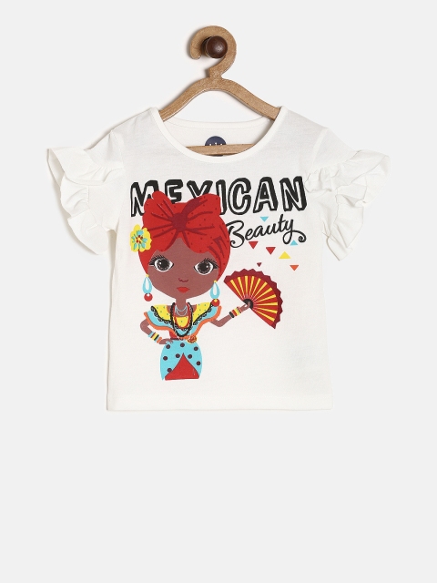 

VITAMINS Girls Off-White Printed Top