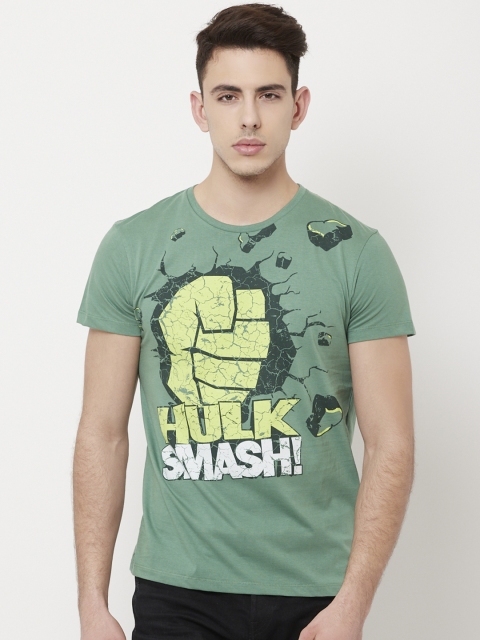 

Free Authority Men Green Hulk Printed T-shirt
