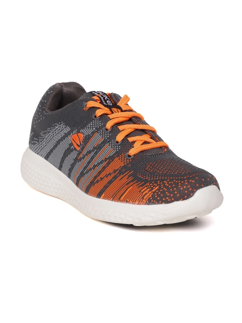 

Duke Men Grey & Orange Patterned Training Shoes