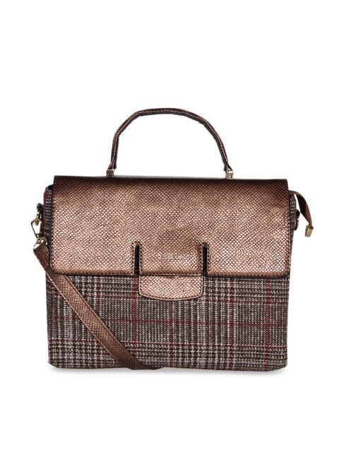 

ESBEDA Brown Checked Satchel
