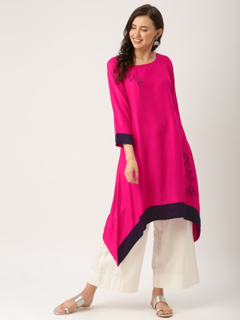

IndusDiva Infusions Women Pink Solid A-Line Kurta
