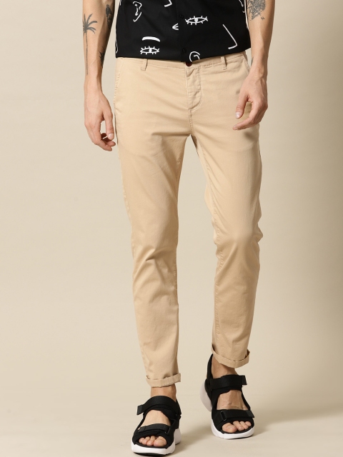 

Mr Bowerbird Men Beige Comfortable Slim Fit Solid Essential Trousers