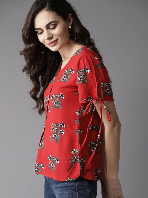 

Moda Rapido Women Red Printed Top